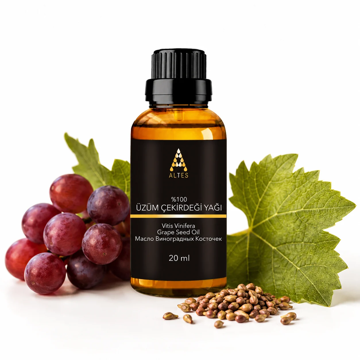 ALTES Üzüm Çekirdeği Yağı 20 ml – %100 Saf ve Doğal - beyaz zemin ürün görseli